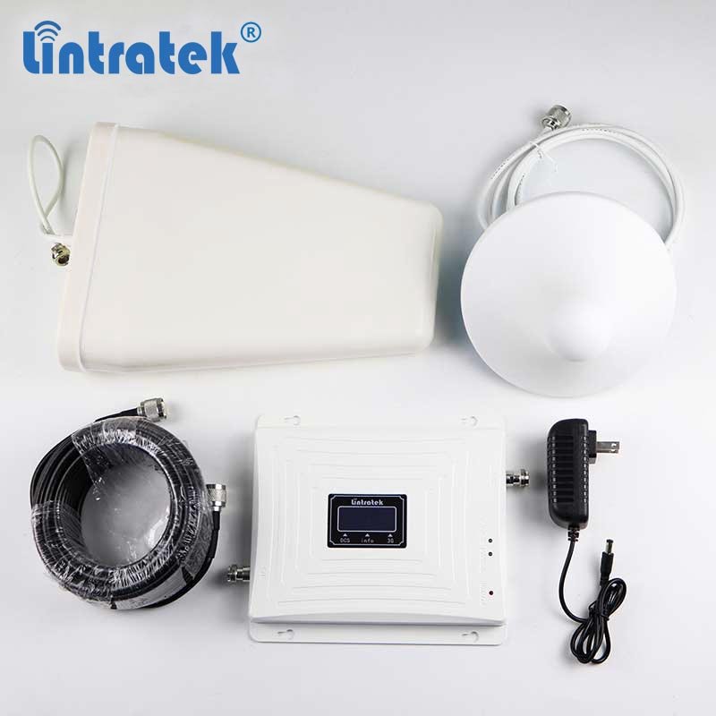 Lintratek Wholesale Triple Band 4g signal amplifier 800 1800 2100Mhz 4G Mobile phone signal boosters cellular gsm repeater
